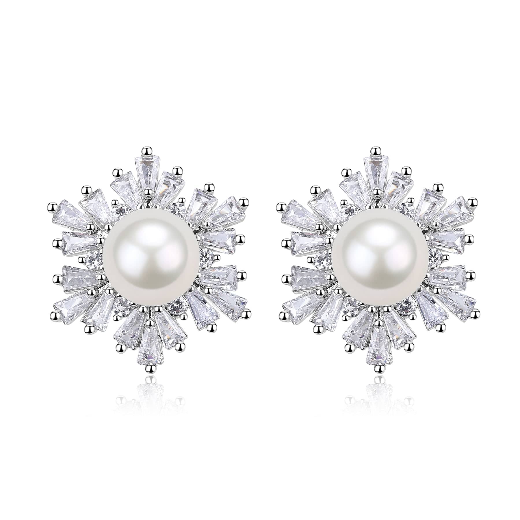 White Snowflake Pendant Freshwater Pearl Jewelry Set